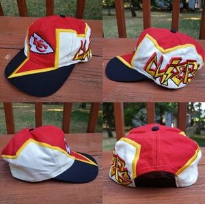 VINTAGE Kansas City Chiefs Drew Pearson Jagged Edge Graffiti Bolt Snapback Hat